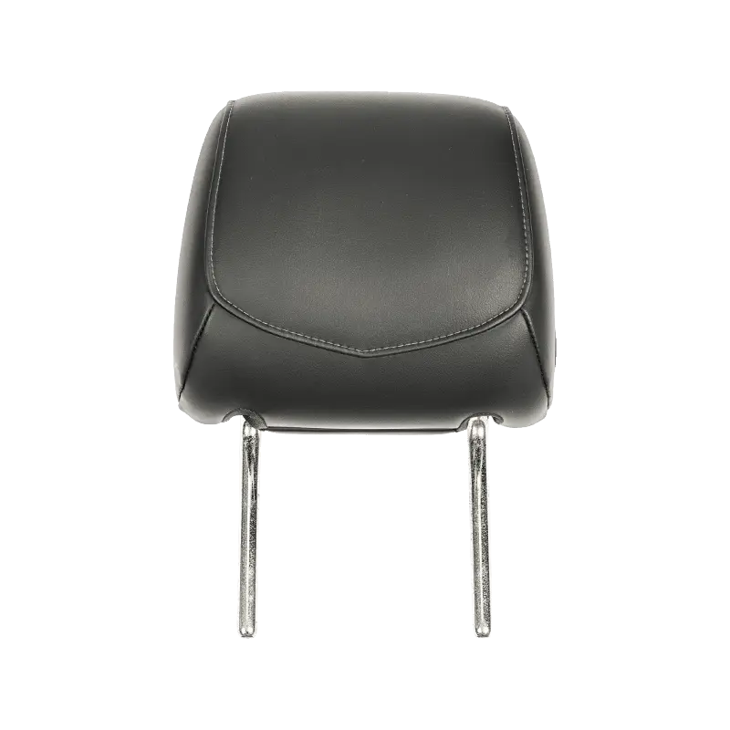 Siège avant automobile Ensemble d'appui-tête en cuir noir mat avec couture en arc