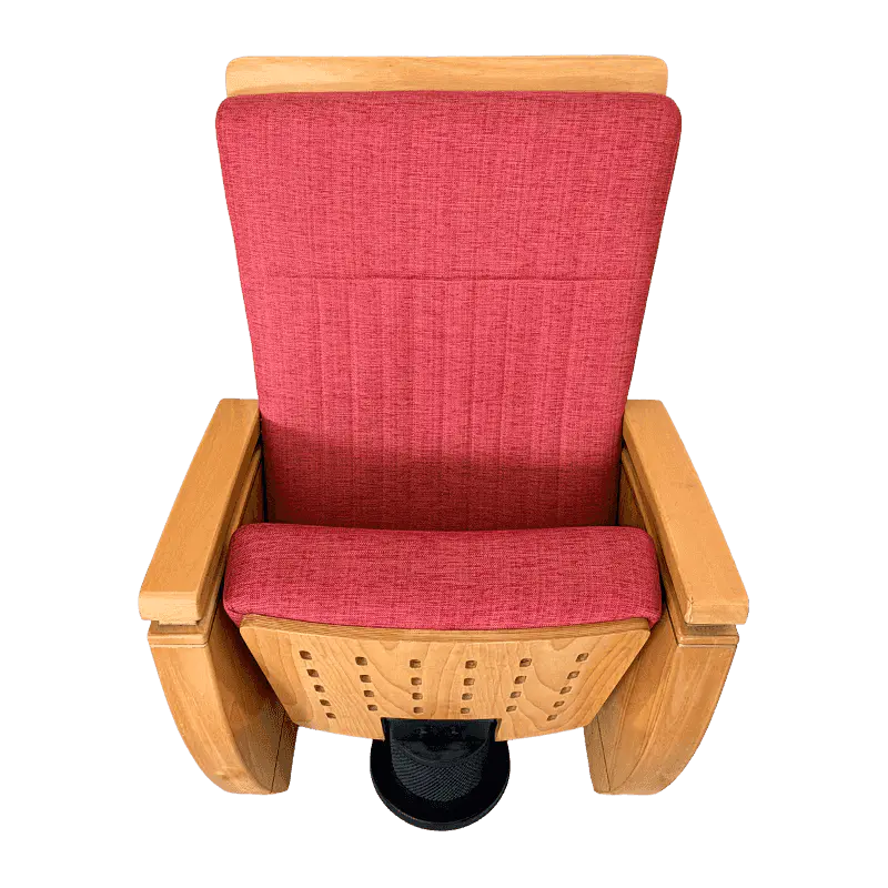 Chaise d'auditorium classique en bois massif avec revêtement en tissu